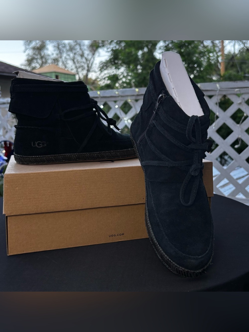 UGG Woman’s Black Suede Chukka Boots with Side Zip